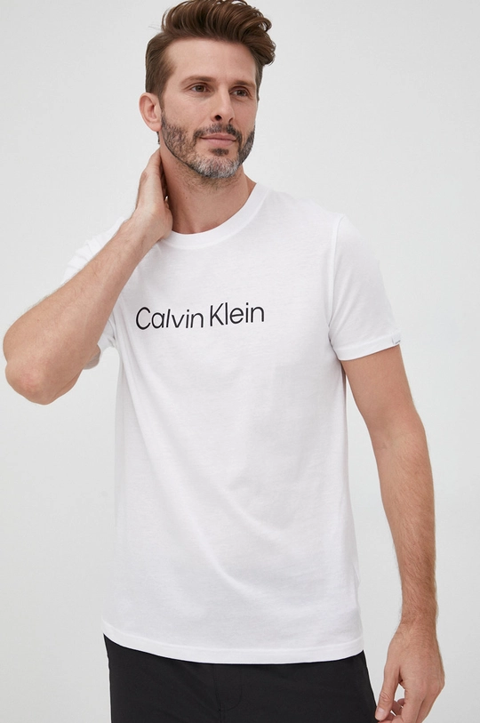 biela Bavlnené tričko Calvin Klein Pánsky