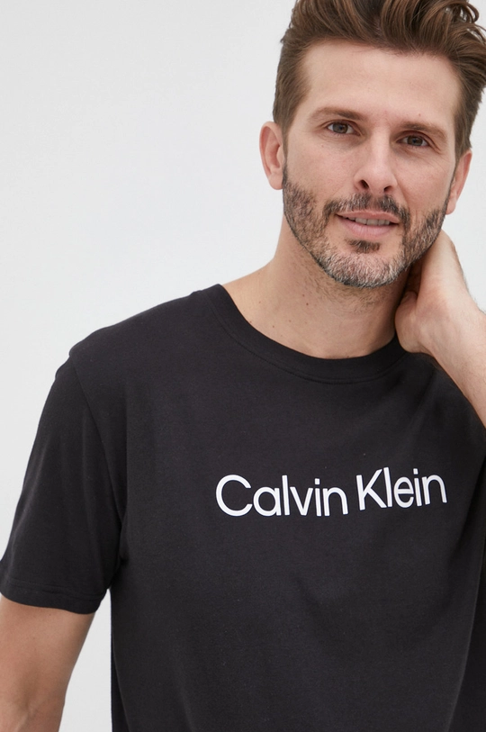 čierna Bavlnené tričko Calvin Klein