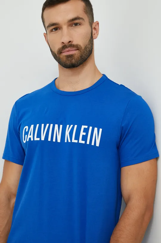 modrá Bavlnené pyžamové tričko Calvin Klein Underwear