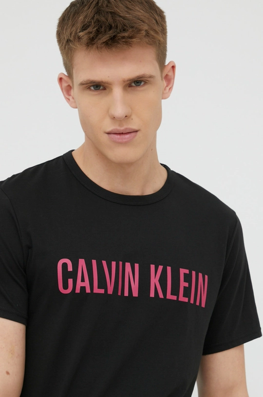 čierna Bavlnené pyžamové tričko Calvin Klein Underwear