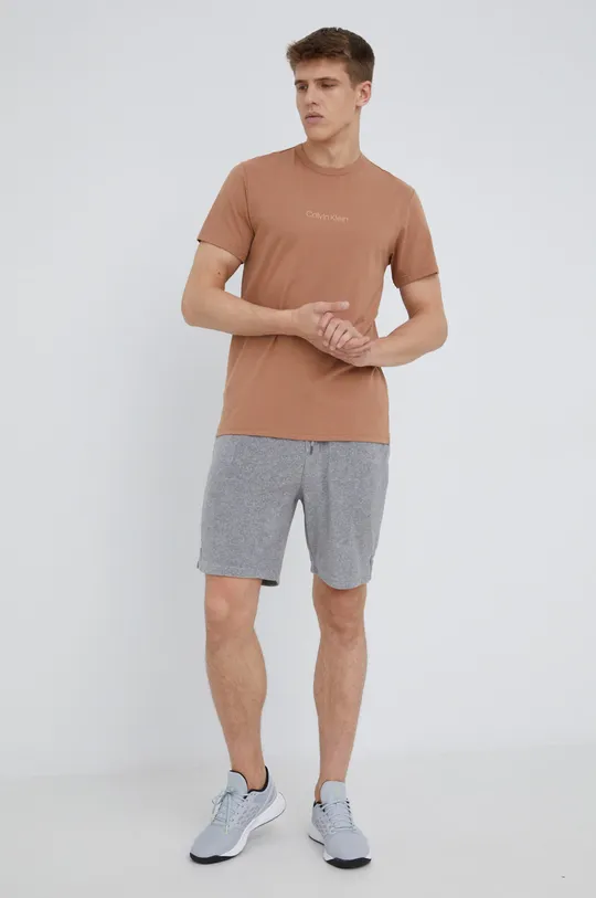 Gornji dio pidžame Calvin Klein Underwear smeđa