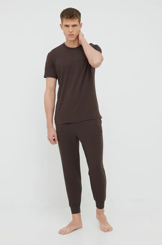 Пижамная футболка Calvin Klein Underwear коричневый