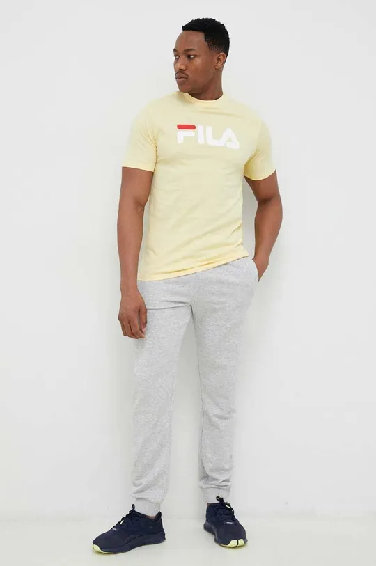 Fila t-shirt bawełniany Bellano żółty
