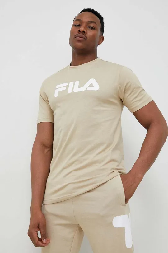 beżowy Fila t-shirt bawełniany Bellano