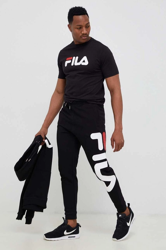 Хлопковая футболка Fila чёрный