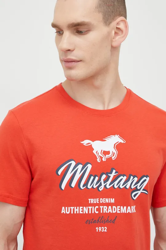 červená Bavlnené tričko Mustang