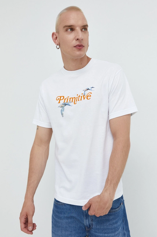 biały Primitive t-shirt bawełniany