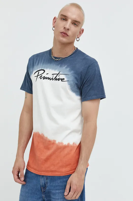 πολύχρωμο Βαμβακερό μπλουζάκι Primitive Ανδρικά