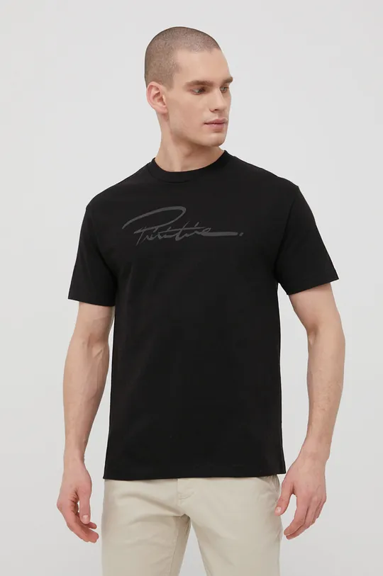 Primitive bombažna majica črna