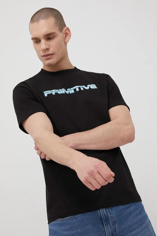 czarny Primitive t-shirt bawełniany x Terminator Męski