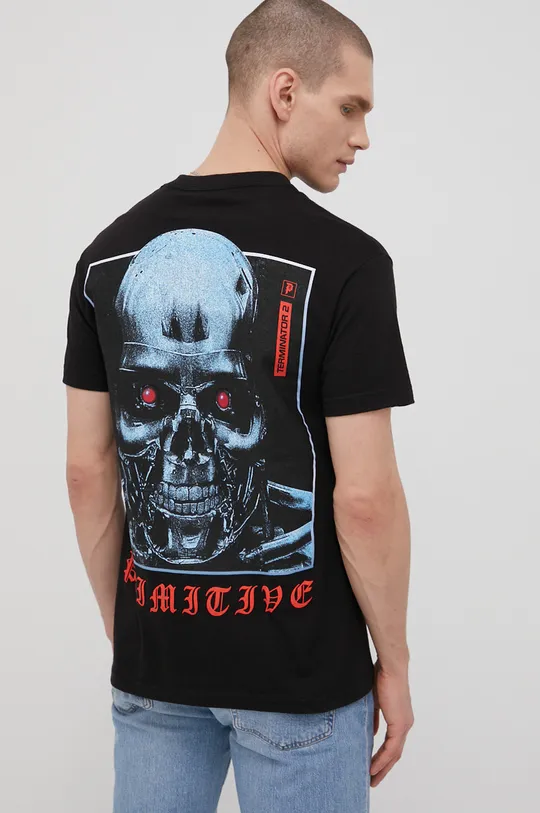 czarny Primitive t-shirt bawełniany x Terminator
