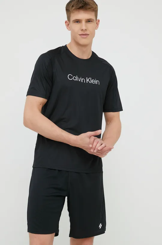 чёрный Футболка для тренинга Calvin Klein Performance Ck Essentials