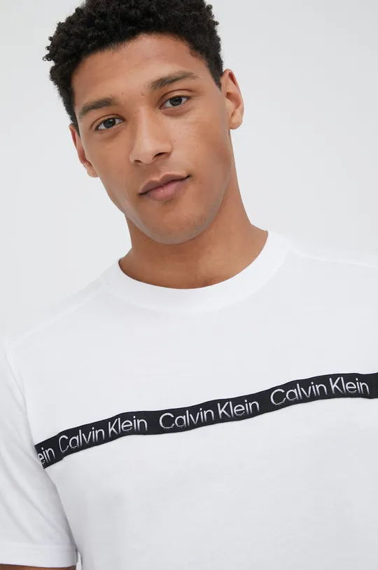 bijela Majica kratkih rukava za trening Calvin Klein Performance Muški