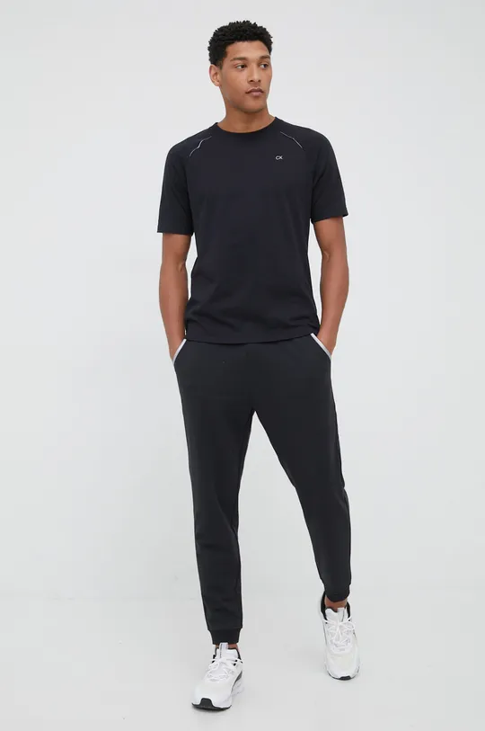 Majica kratkih rukava za trening Calvin Klein Performance Modern Sweat crna