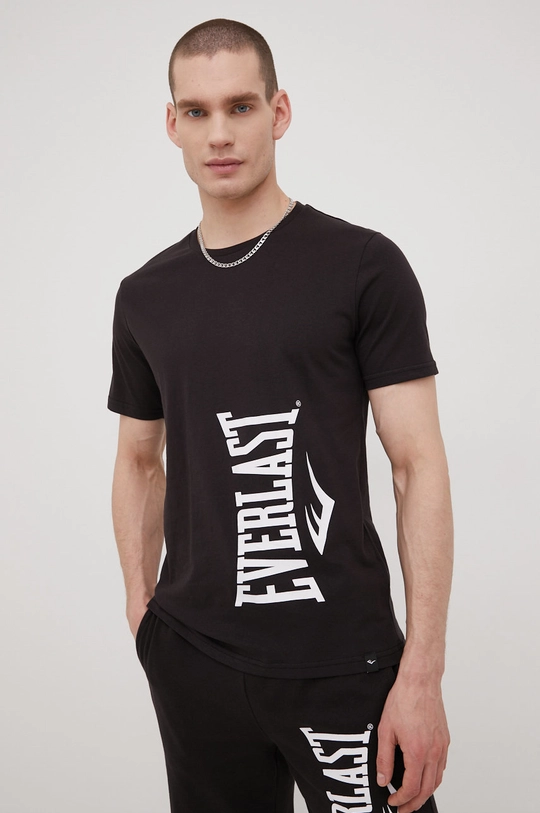 czarny Everlast t-shirt bawełniany