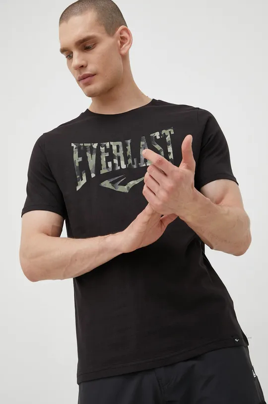 črna Bombažen t-shirt Everlast Moški
