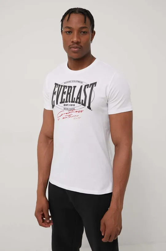 λευκό Βαμβακερό μπλουζάκι Everlast Ανδρικά