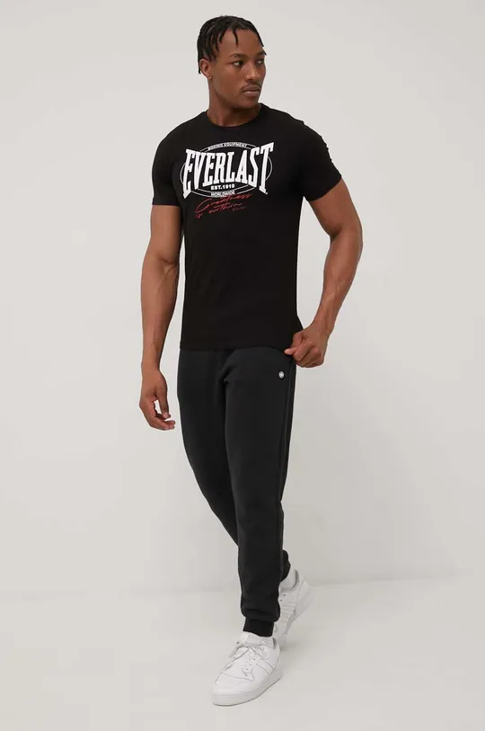 Βαμβακερό μπλουζάκι Everlast μαύρο