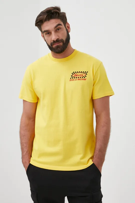 κίτρινο Βαμβακερό μπλουζάκι Deus Ex Machina Ανδρικά