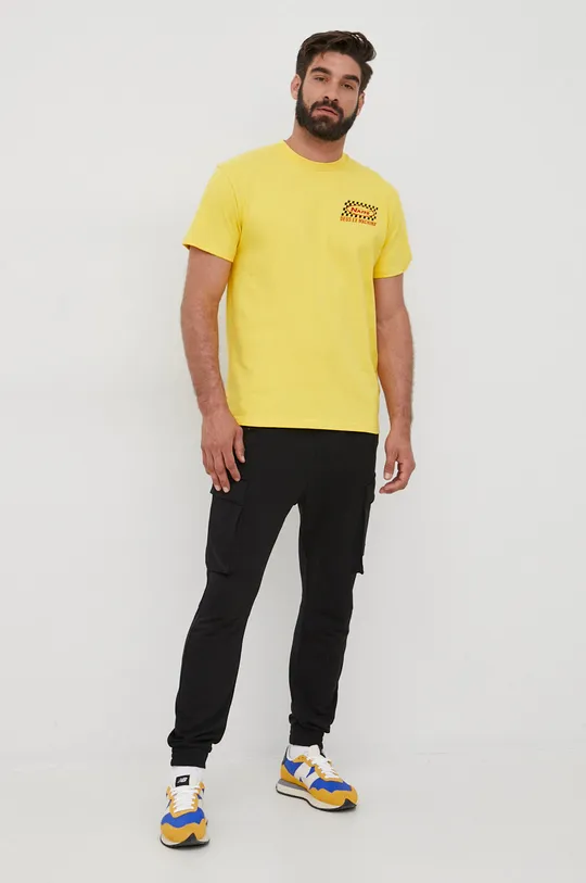 Βαμβακερό μπλουζάκι Deus Ex Machina κίτρινο