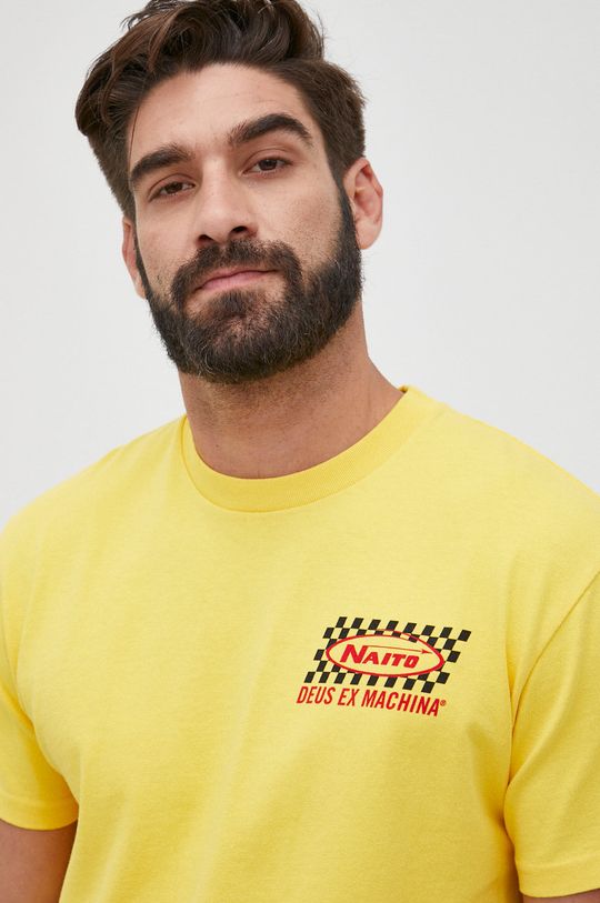 žlutá Bavlněné tričko Deus Ex Machina