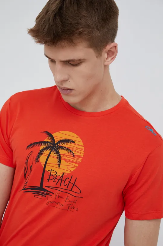 πορτοκαλί Βαμβακερό μπλουζάκι CMP Ανδρικά