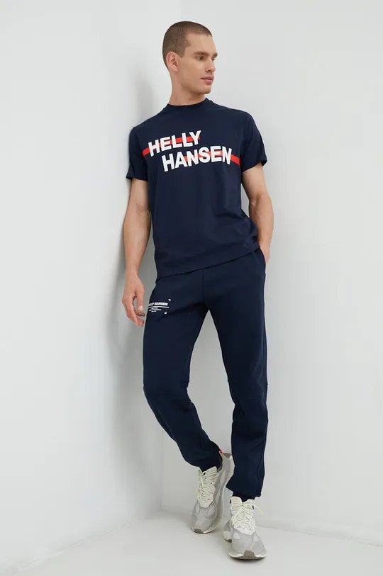 Helly Hansen t-shirt bawełniany granatowy