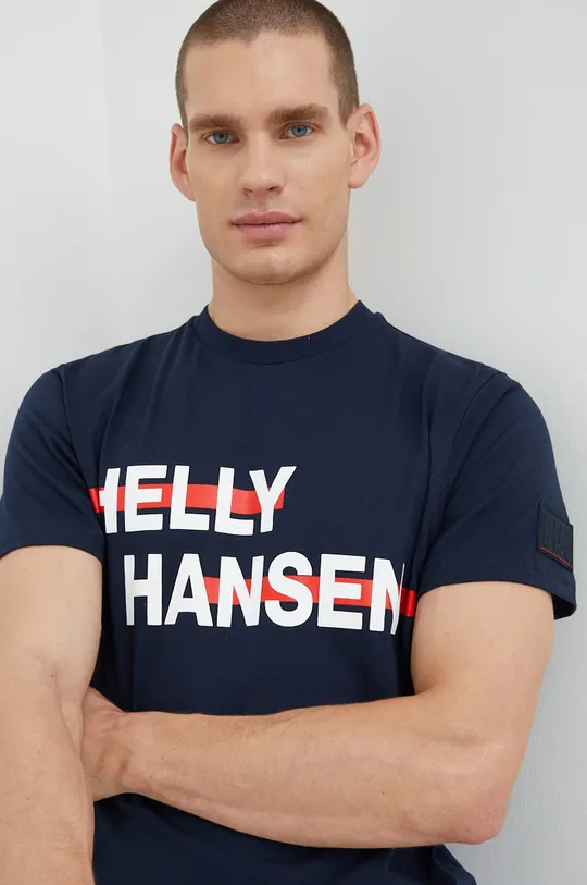 granatowy Helly Hansen t-shirt bawełniany