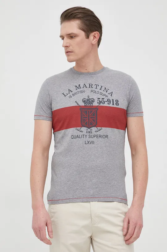 γκρί Βαμβακερό μπλουζάκι La Martina