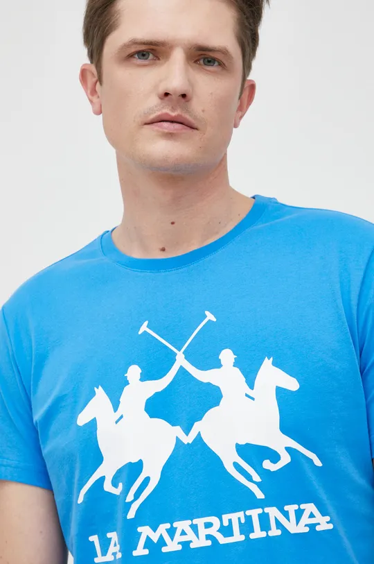 modrá Bavlnené tričko La Martina