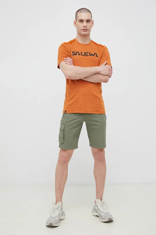 Αθλητικό μπλουζάκι Salewa Puez Hybrid 2 πορτοκαλί