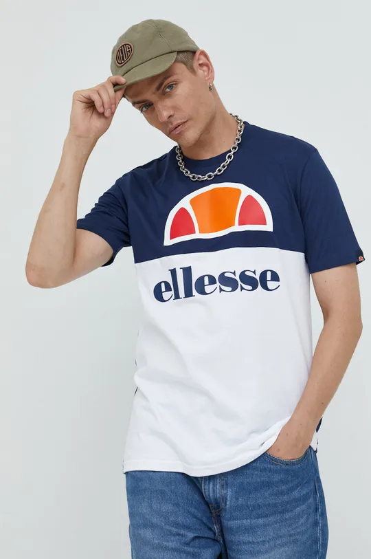granatowy Ellesse t-shirt bawełniany