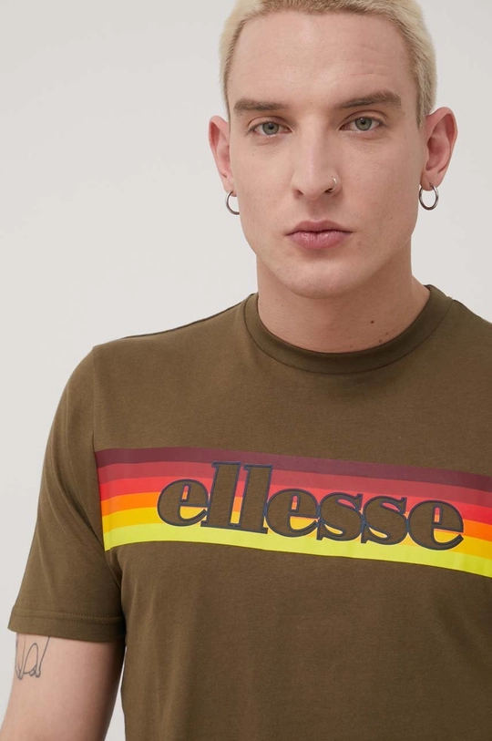 зелений Бавовняна футболка Ellesse Чоловічий