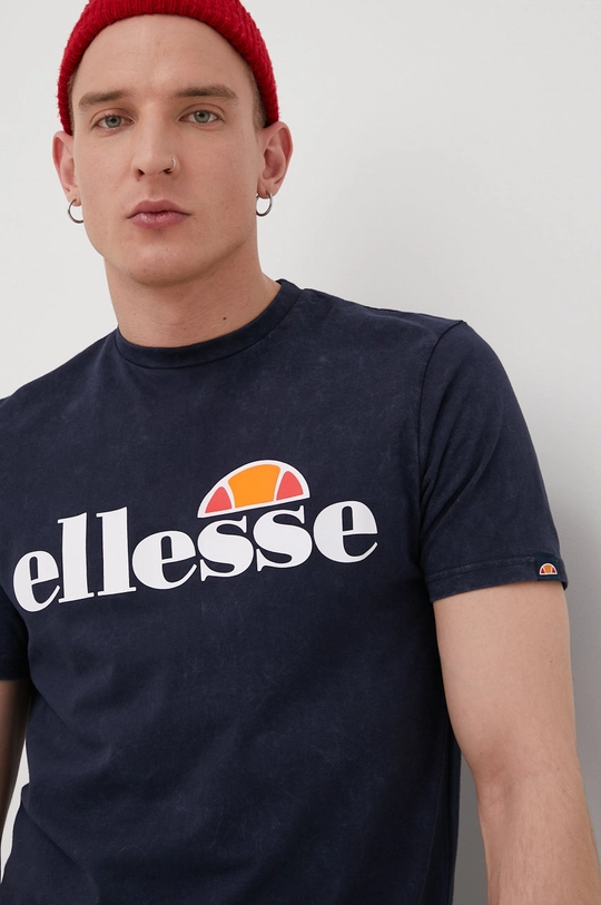 granatowy Ellesse t-shirt bawełniany