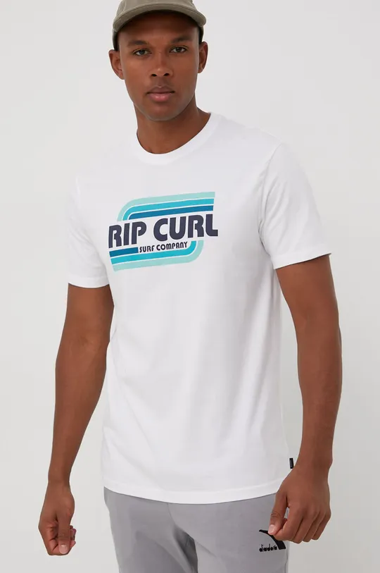 biały Rip Curl t-shirt bawełniany