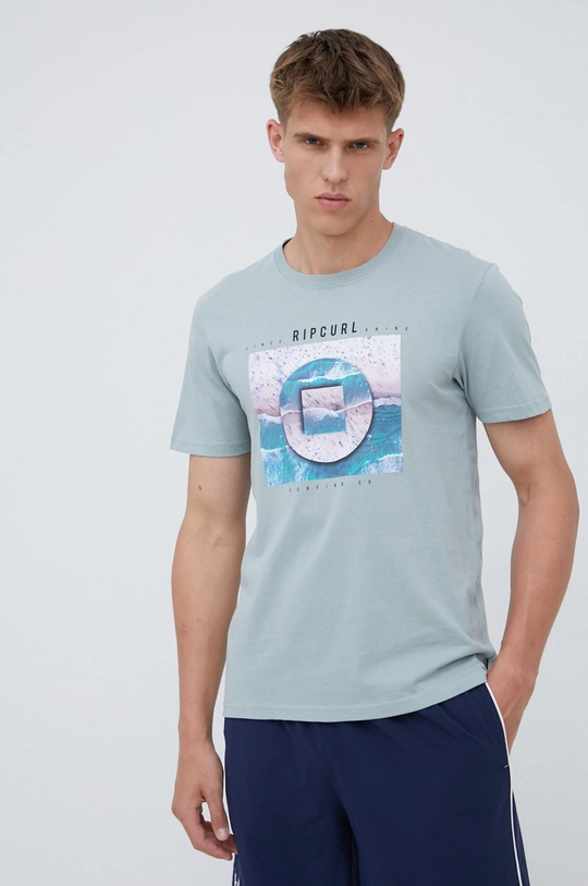 niebieski Rip Curl t-shirt bawełniany