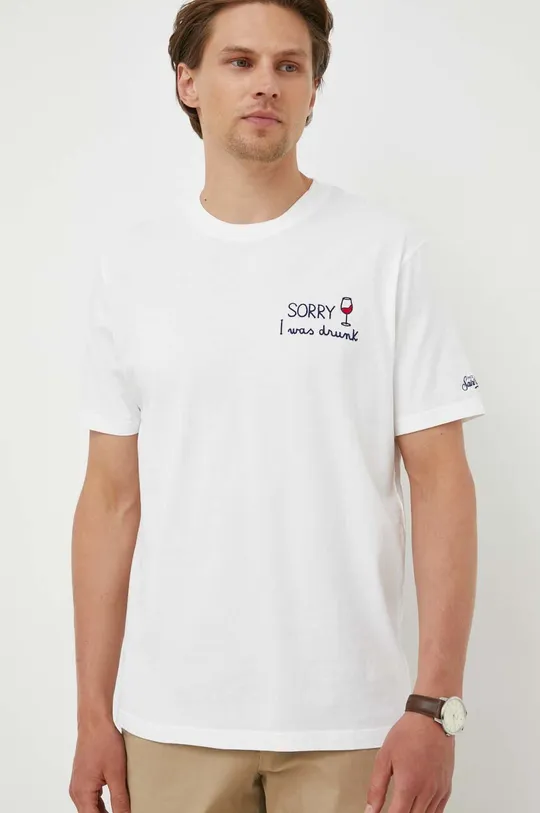 λευκό Βαμβακερό μπλουζάκι MC2 Saint Barth Ανδρικά