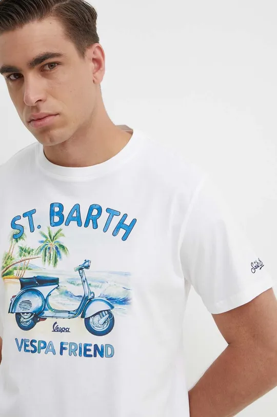 modrá Bavlnené tričko MC2 Saint Barth Pánsky