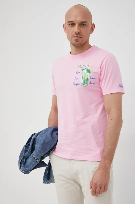ροζ Βαμβακερό μπλουζάκι MC2 Saint Barth