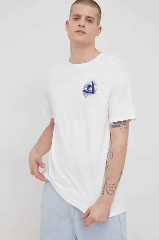 Βαμβακερό μπλουζάκι HUF λευκό