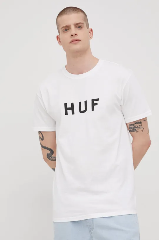 biela Bavlnené tričko HUF Pánsky