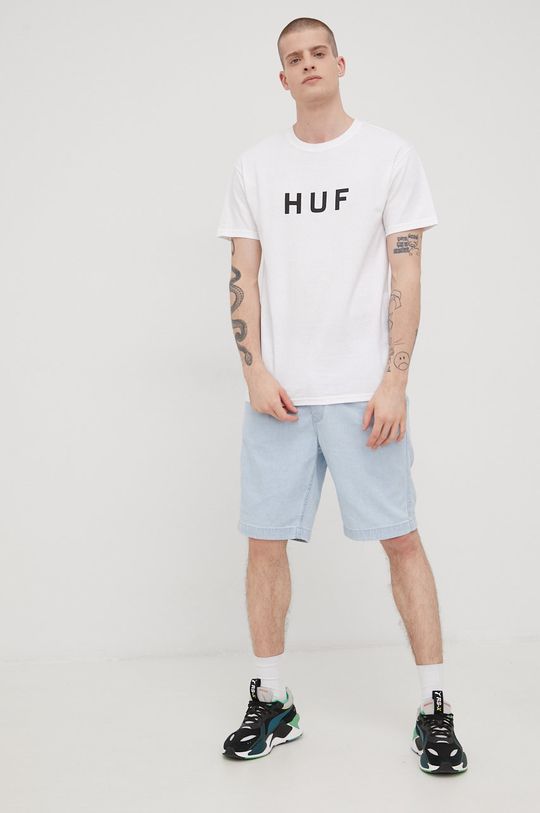 HUF t-shirt bawełniany biały