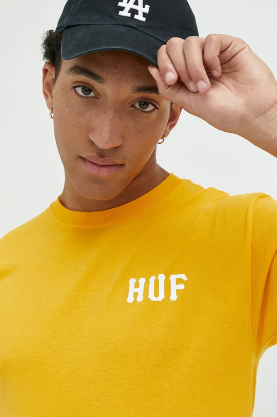 pomarańczowy HUF t-shirt bawełniany