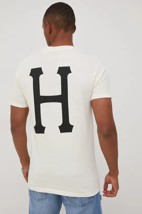béžová Bavlnené tričko HUF Pánsky