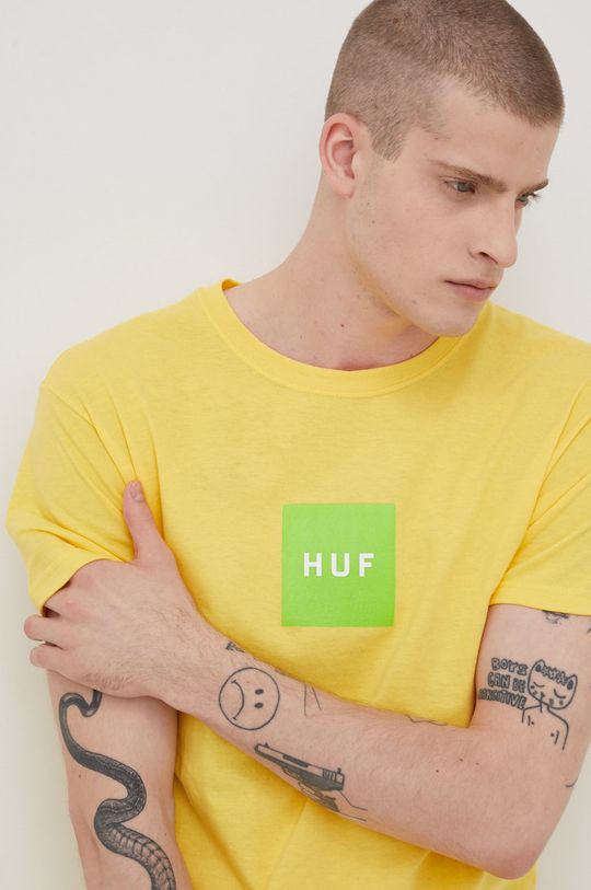 żółty HUF t-shirt bawełniany
