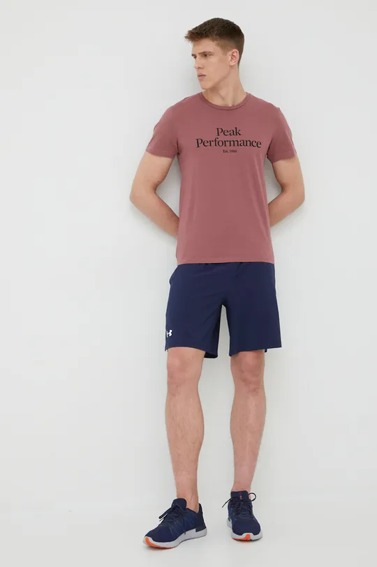 różowy Peak Performance t-shirt bawełniany Męski
