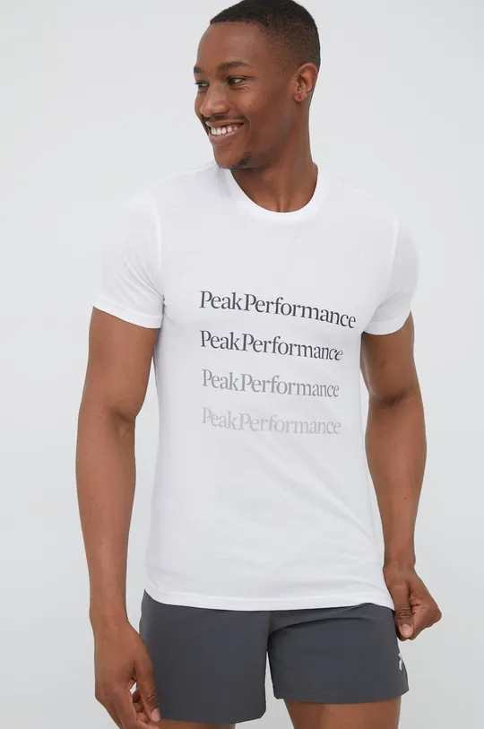 Бавовняна футболка Peak Performance білий