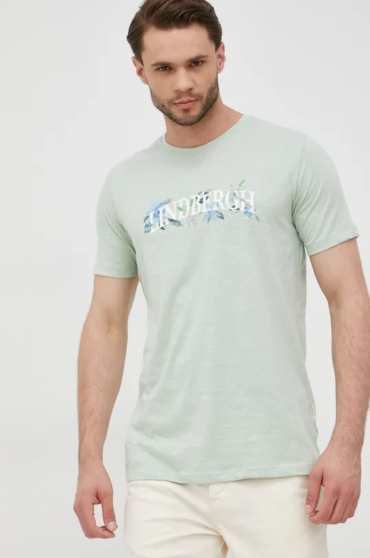 зелений Бавовняна футболка Lindbergh