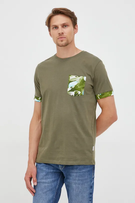 zelena Bombažen t-shirt Lindbergh Moški