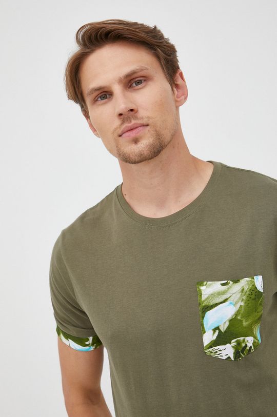 rjavo zelena Bombažen t-shirt Lindbergh